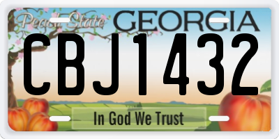 GA license plate CBJ1432