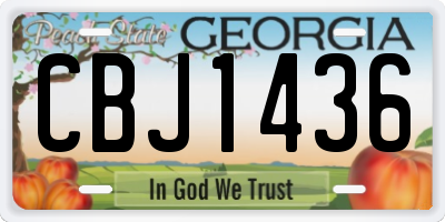 GA license plate CBJ1436
