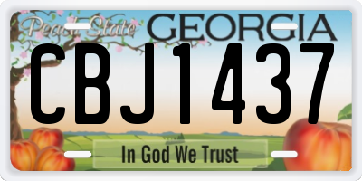 GA license plate CBJ1437