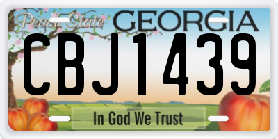 GA license plate CBJ1439