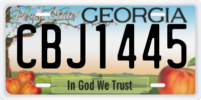 GA license plate CBJ1445