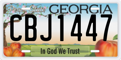 GA license plate CBJ1447