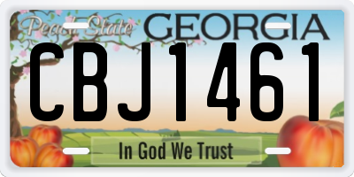 GA license plate CBJ1461