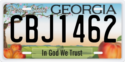 GA license plate CBJ1462