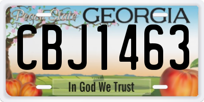 GA license plate CBJ1463