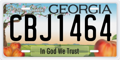 GA license plate CBJ1464