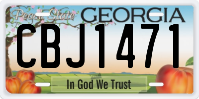 GA license plate CBJ1471
