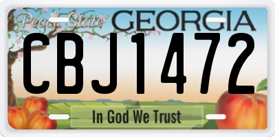GA license plate CBJ1472