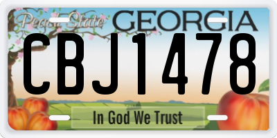GA license plate CBJ1478