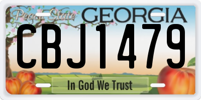 GA license plate CBJ1479