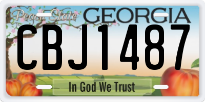 GA license plate CBJ1487