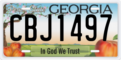 GA license plate CBJ1497