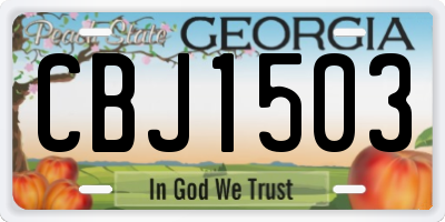 GA license plate CBJ1503