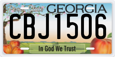 GA license plate CBJ1506