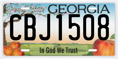 GA license plate CBJ1508