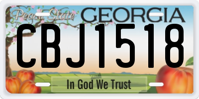 GA license plate CBJ1518