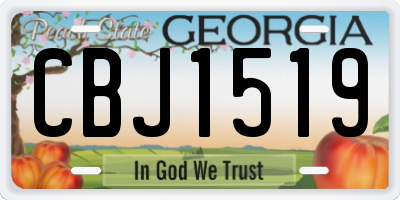 GA license plate CBJ1519