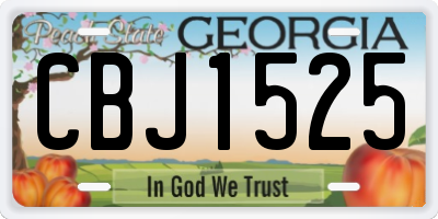 GA license plate CBJ1525