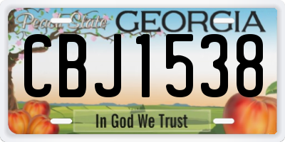 GA license plate CBJ1538