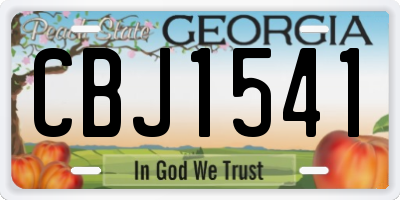 GA license plate CBJ1541