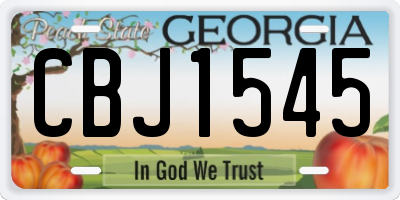 GA license plate CBJ1545