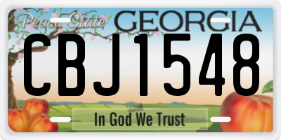 GA license plate CBJ1548