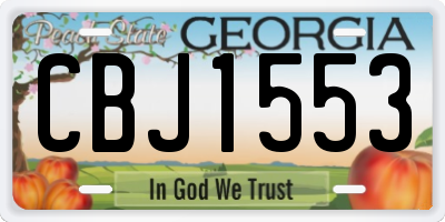 GA license plate CBJ1553