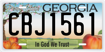 GA license plate CBJ1561