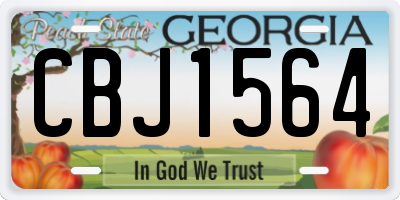 GA license plate CBJ1564