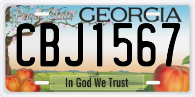GA license plate CBJ1567