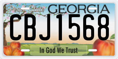 GA license plate CBJ1568