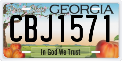 GA license plate CBJ1571
