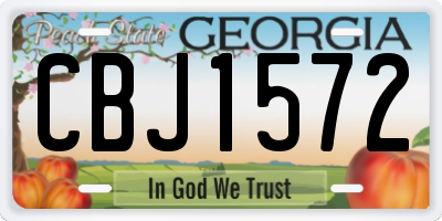 GA license plate CBJ1572