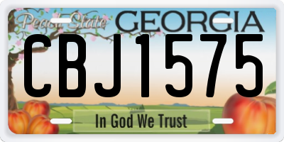 GA license plate CBJ1575