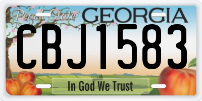 GA license plate CBJ1583