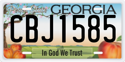 GA license plate CBJ1585