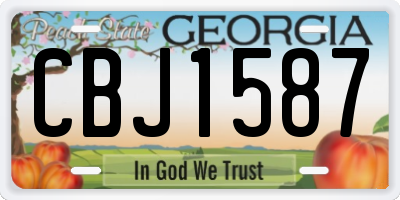 GA license plate CBJ1587