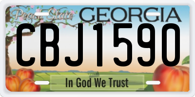 GA license plate CBJ1590