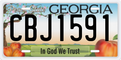 GA license plate CBJ1591
