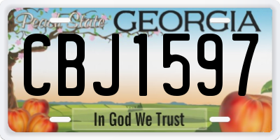 GA license plate CBJ1597