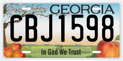 GA license plate CBJ1598