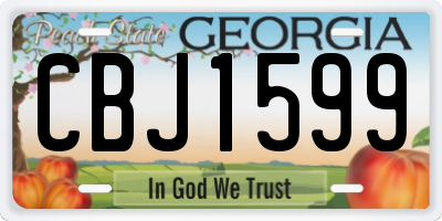 GA license plate CBJ1599