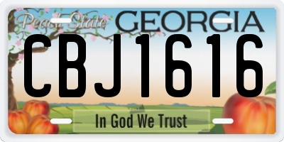 GA license plate CBJ1616