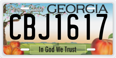 GA license plate CBJ1617
