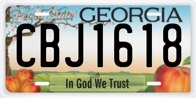 GA license plate CBJ1618