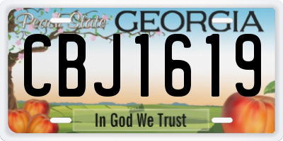 GA license plate CBJ1619