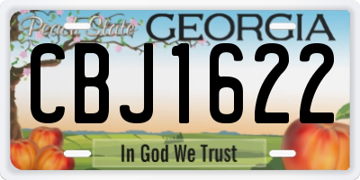 GA license plate CBJ1622
