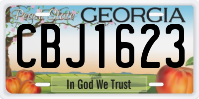 GA license plate CBJ1623