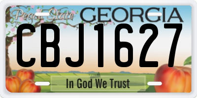 GA license plate CBJ1627