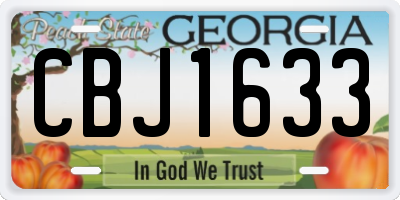 GA license plate CBJ1633